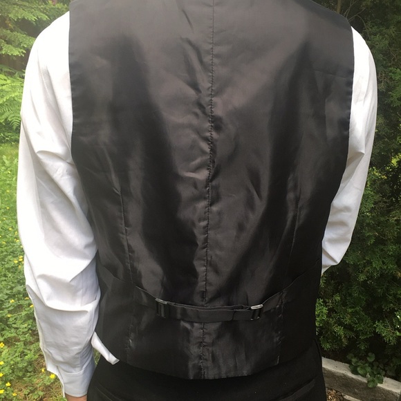 🛍️#2187 EUC J. Ferrar Modern Fit Men’s 3 Piece Black Suit - Picture 7 of 16